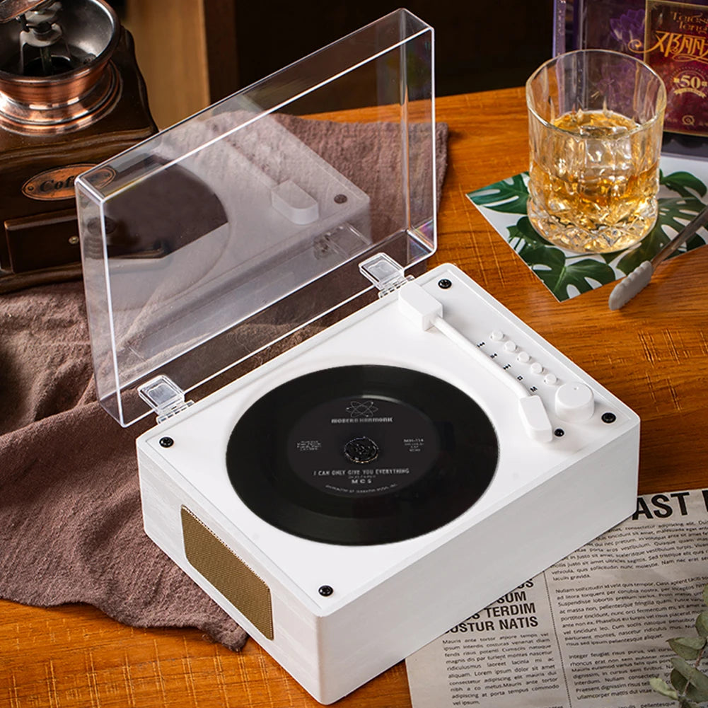 Tourne Disque Vintage Bluetooth 5.0 avec Télécommande