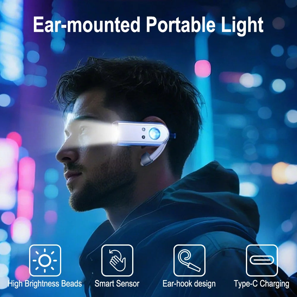 Lampe Frontale LED Rechargeable Détection Mouvement