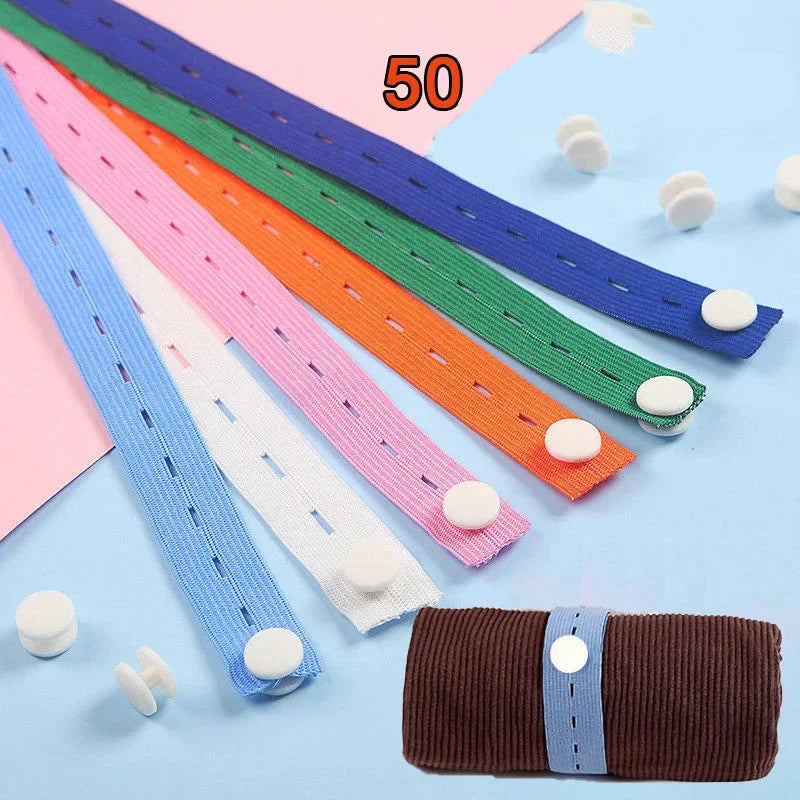 Lot de 50 Sangles Élastiques Réglables Organisatrices de Vêtements