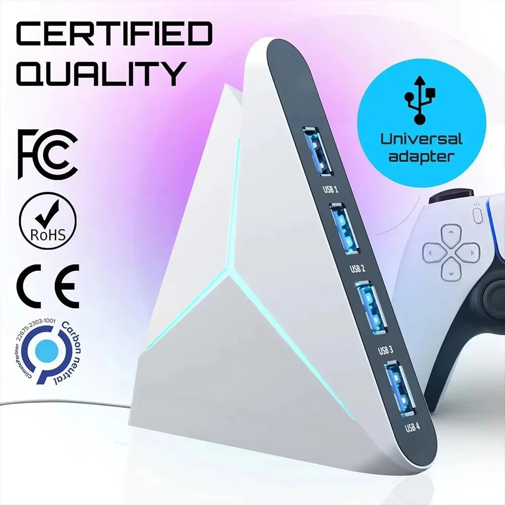 Station d'Accueil Pyramide 4 Ports USB 3.0 & Type-C