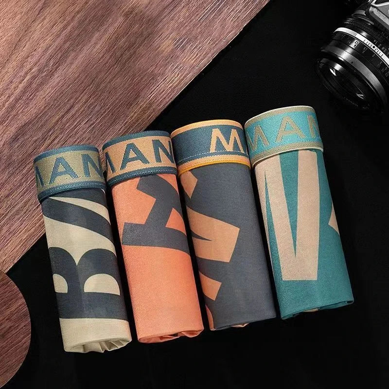 Lot de 12 Boxers en Soie Glacée à écritures