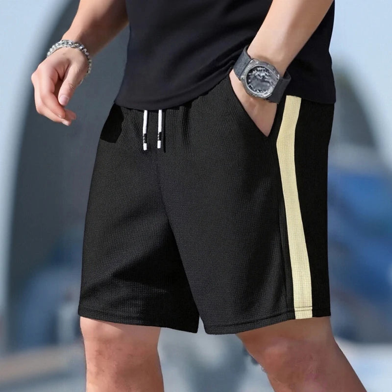 Short Homme Jacquard Respirant Bande Latérale