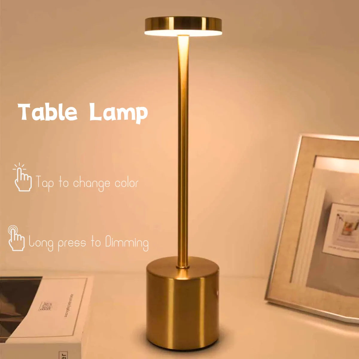 Lampe de Table LED Tactile en Métal