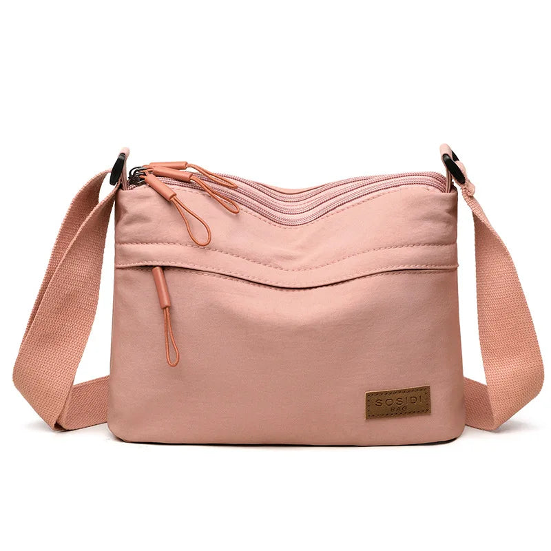 Sac Bandoulière Femme Toile – 3 Grandes Poches