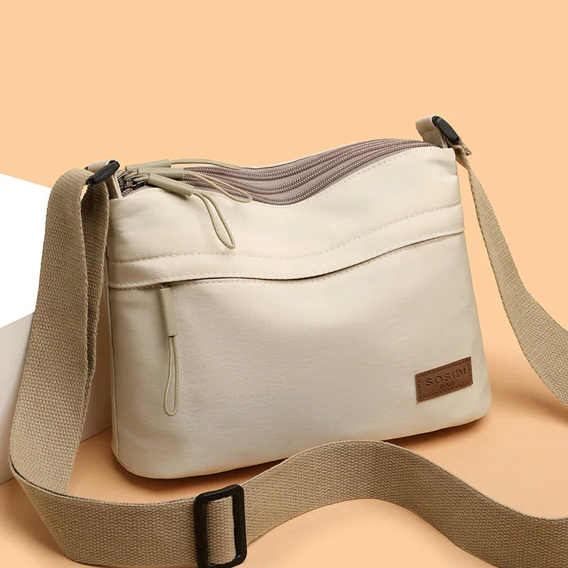 Sac Bandoulière Femme Toile – 3 Grandes Poches