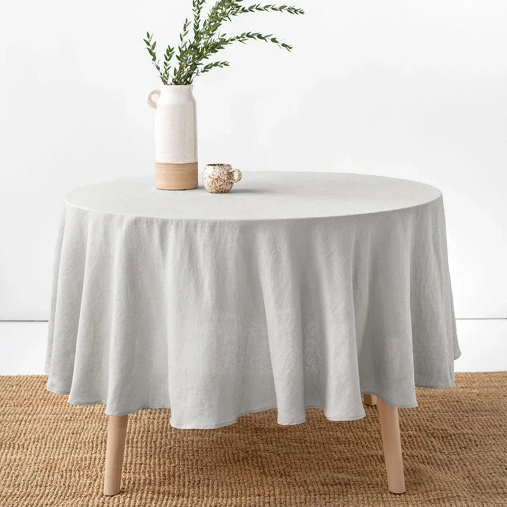 Nappe Ronde 100% Lin Français - 15 Couleurs & 10 Dimensions