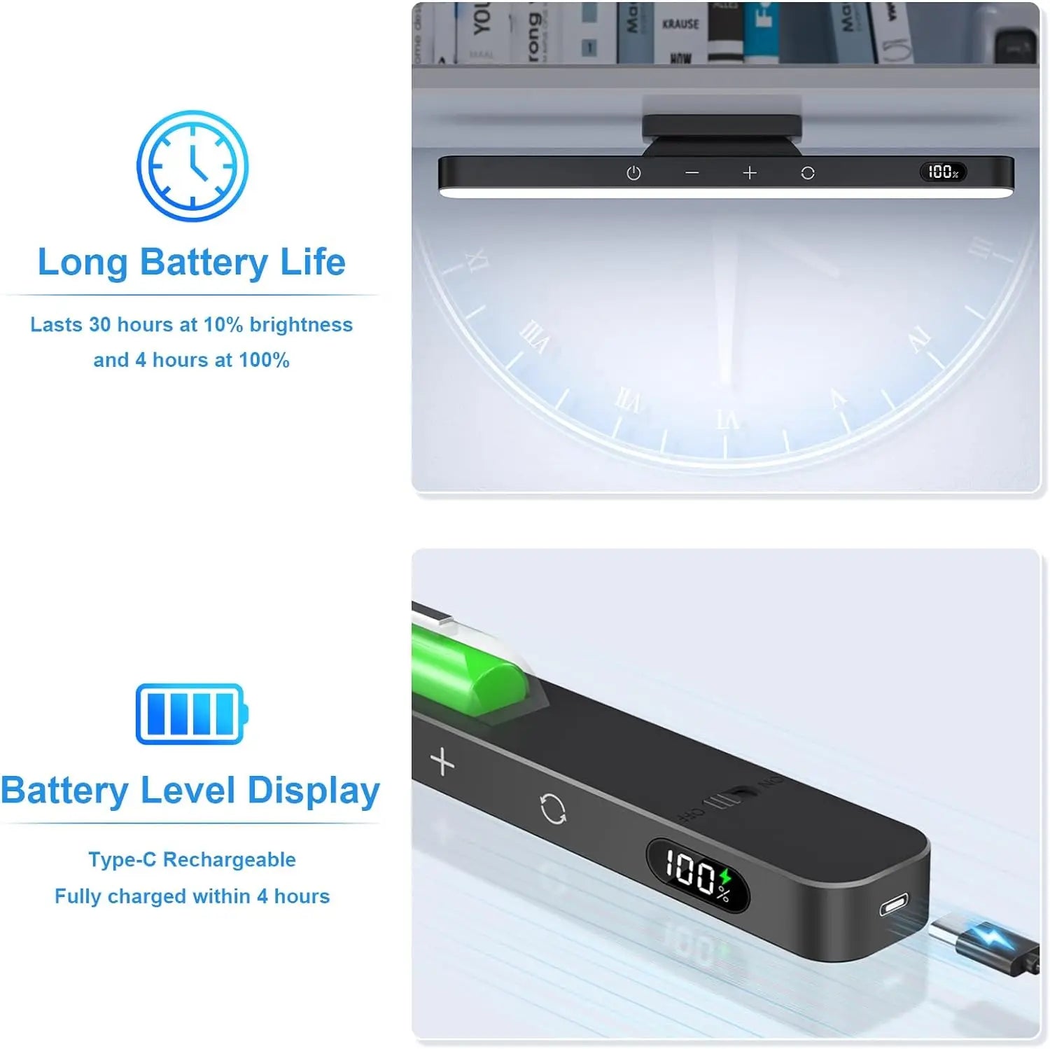 Lampe LED Magnétique 3 Couleurs - 2500mAh
