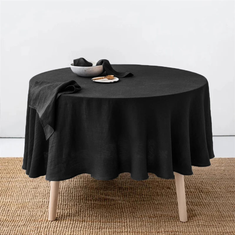 Nappe Ronde 100% Lin Français - 15 Couleurs & 10 Dimensions