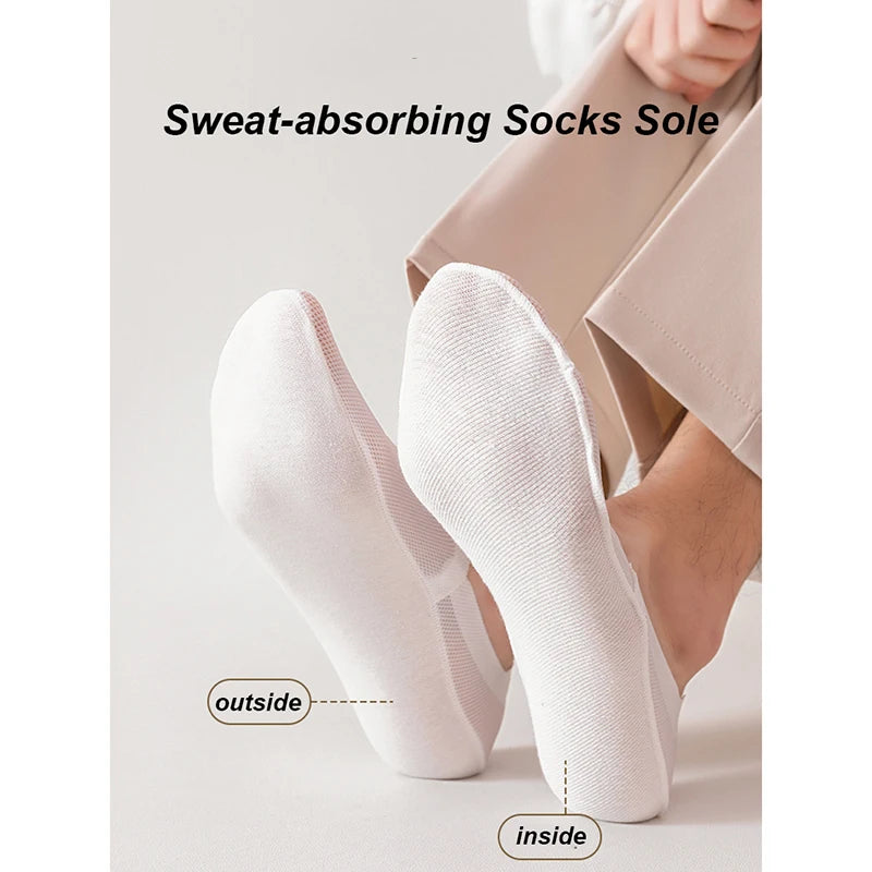 Lot de 3 paires de chaussettes d'été fines et invisibles pour homme