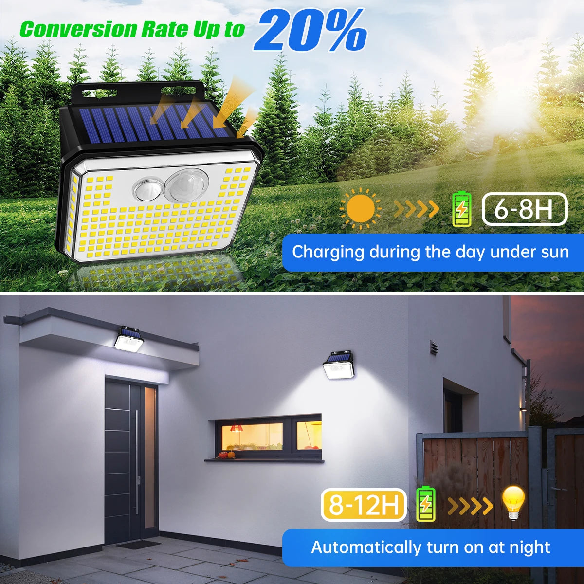 Lot de 2 Appliques Solaires Puissantes 235 LED