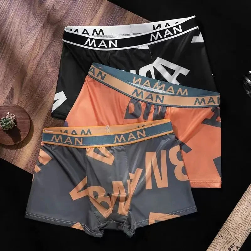 Lot de 12 Boxers en Soie Glacée à écritures