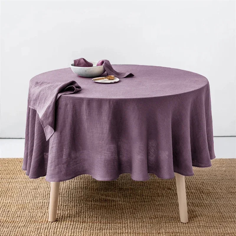 Nappe Ronde 100% Lin Français - 15 Couleurs & 10 Dimensions