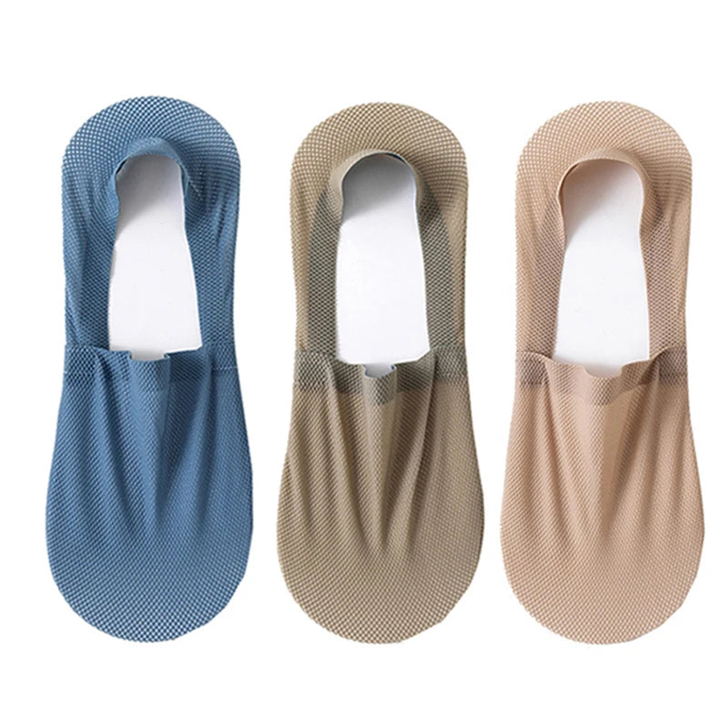Lot de 3 paires de chaussettes d'été fines et invisibles pour homme