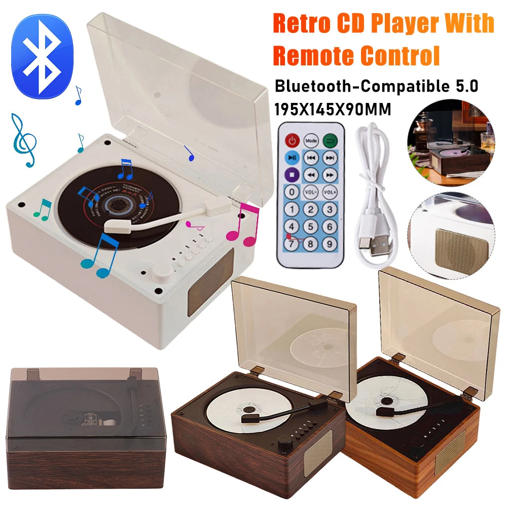Tourne Disque Vintage Bluetooth 5.0 avec Télécommande
