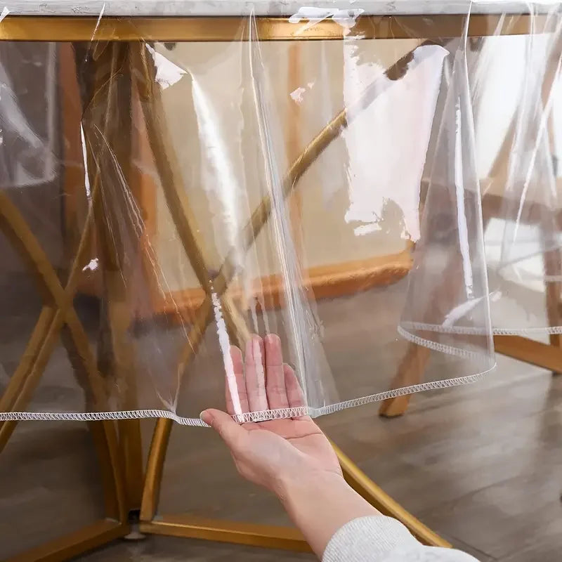 Nappe Ronde Transparente Imperméable – Protection de Table Résistante à l’Eau et aux Taches