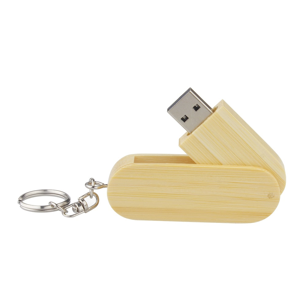 Clé USB Rotative 128GB en Bois Naturel