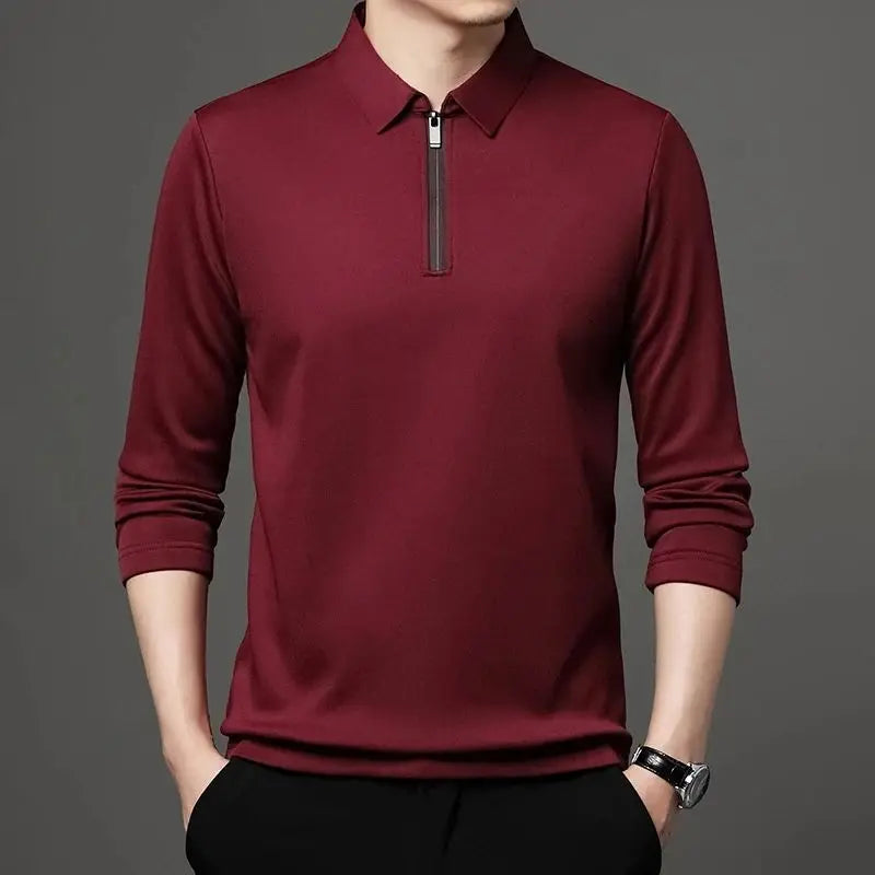 Polo à Manches Longues à Zip - Homme
