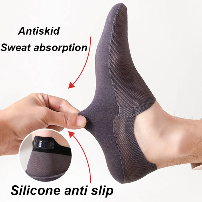 Lot de 3 paires de chaussettes d'été fines et invisibles pour homme