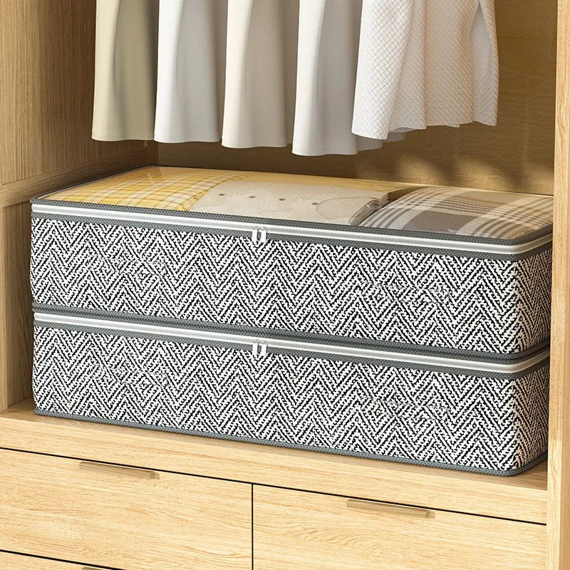Sac de Rangement Pliable Grand Format – Organisateur Sous Lit pour Vêtements, Couettes et Linge, Chambre et Dortoir
