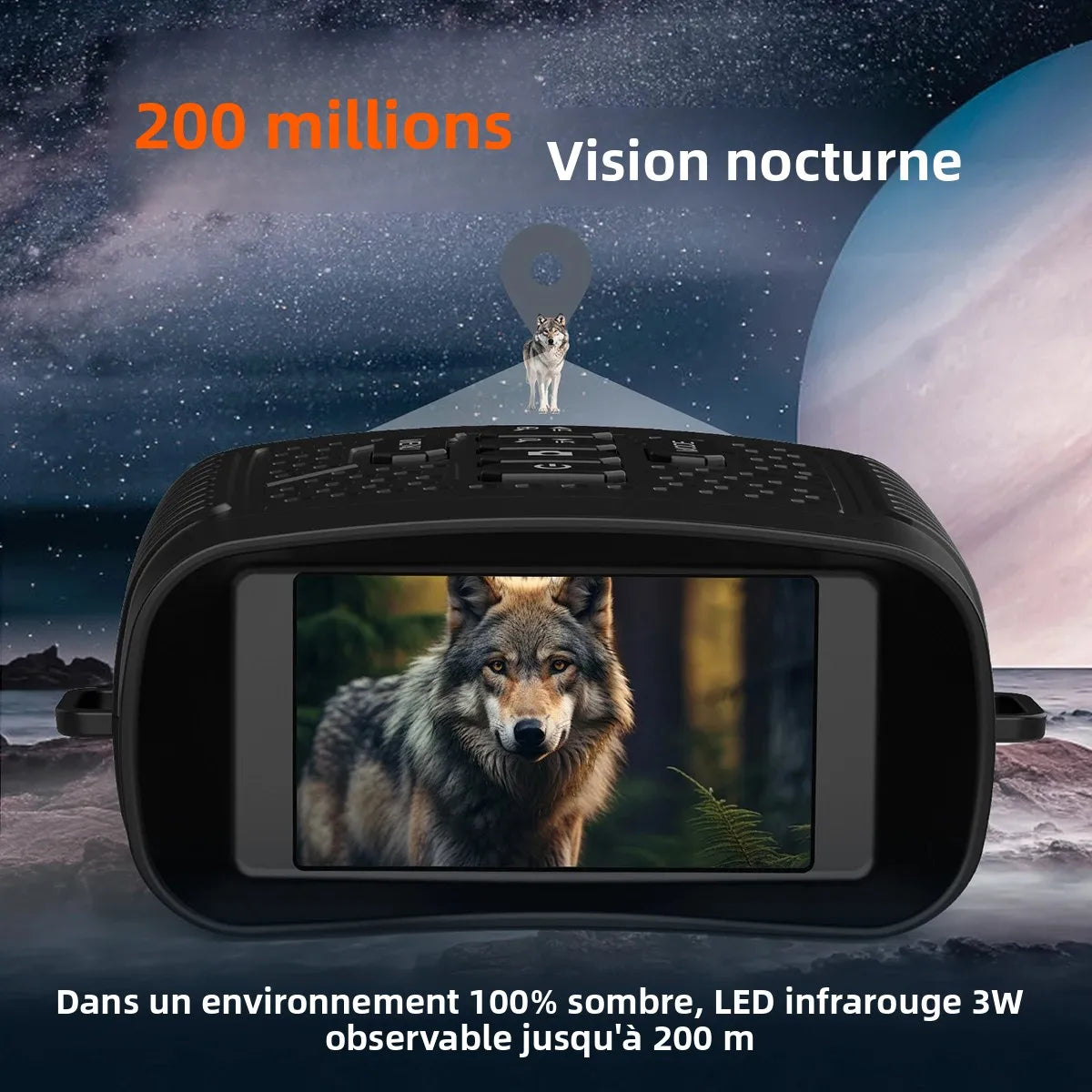Jumelles Infrarouges Photos/ Vidéos, Zoom 6X & LED à 7 Niveaux