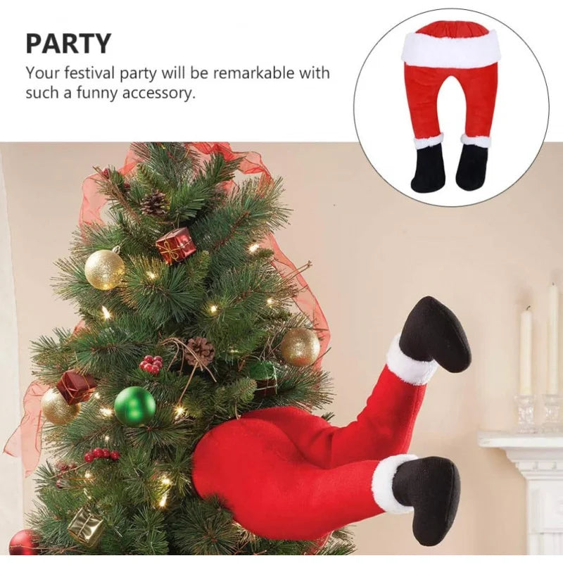 Décoration Jambes de Père Noël Flexibles