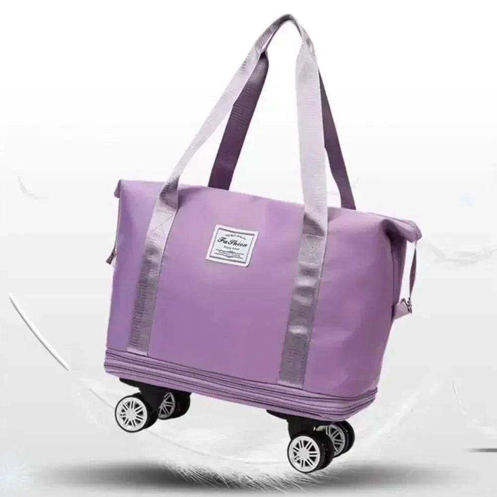 Sac de Voyage Extensible à Roulettes Amovibles – Grande Capacité, Compartiment Sec/Humide, Bagage Léger & Multifonctions