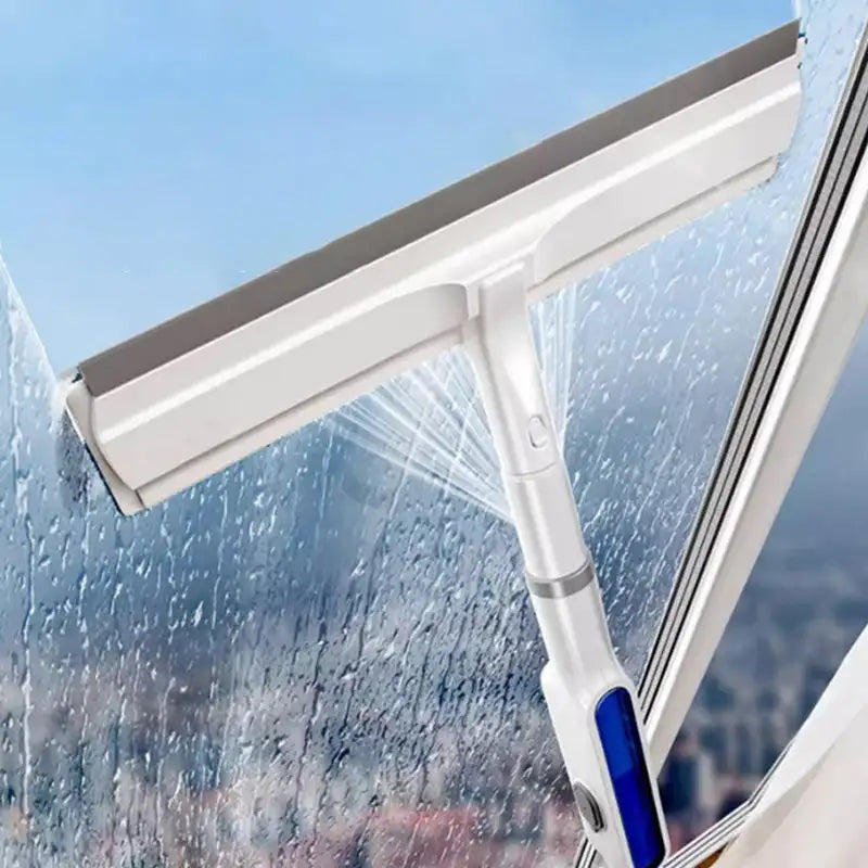 Nettoyeur de vitres télescopique 3 en 1 avec pulvérisateur intégré