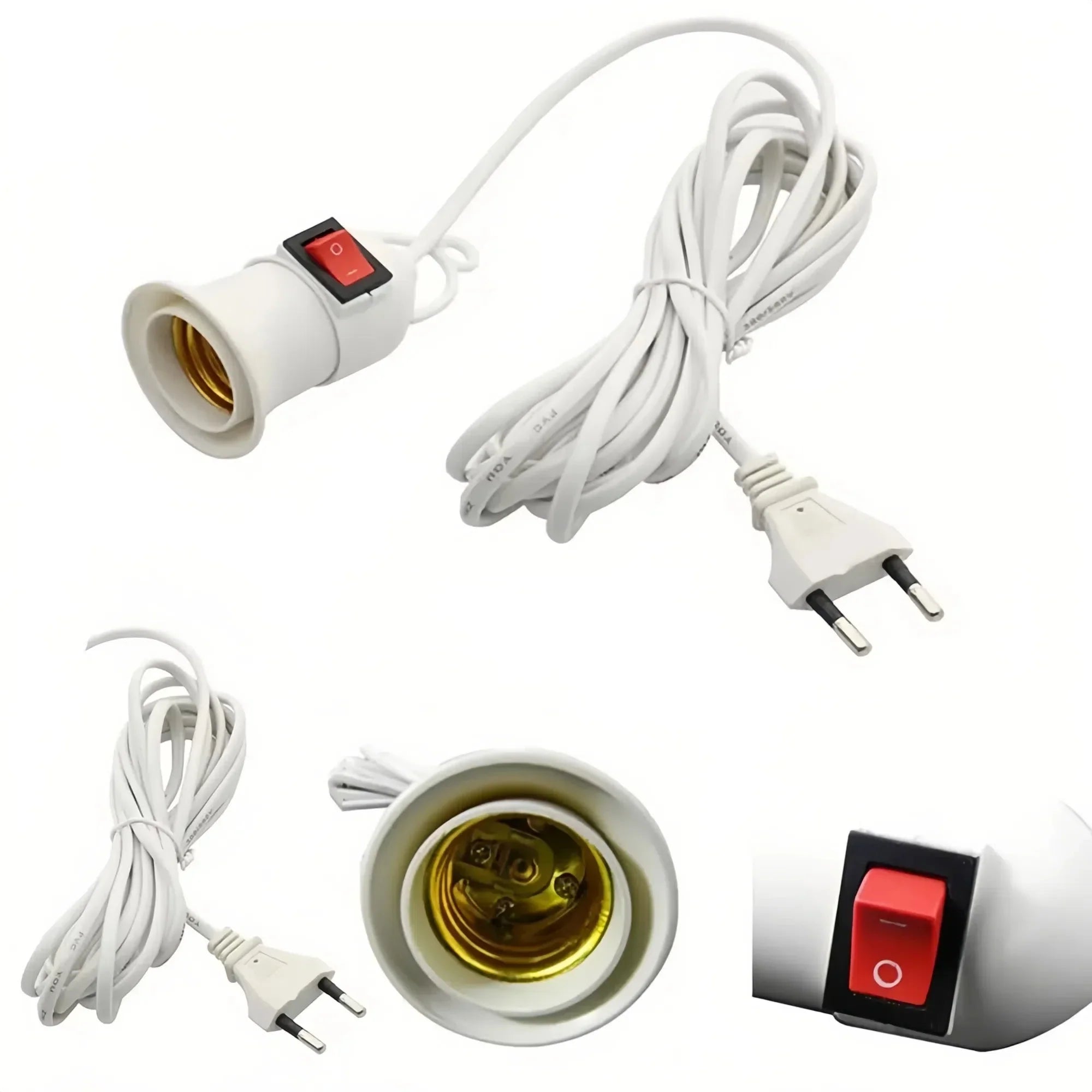 Douille E27 avec Câble 3,8m & Interrupteur