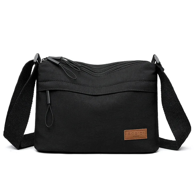 Sac Bandoulière Femme Toile – 3 Grandes Poches