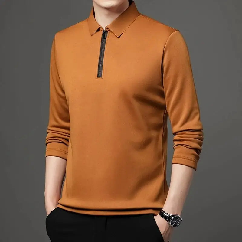 Polo à Manches Longues à Zip - Homme