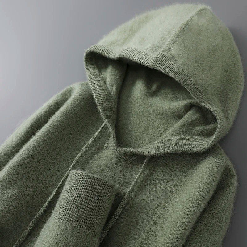 Pull à Capuche 100% Laine Mérinos Homme - 12 Couleurs