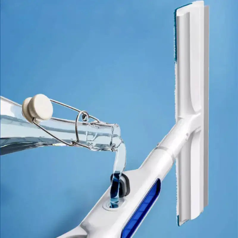 Nettoyeur de vitres télescopique 3 en 1 avec pulvérisateur intégré