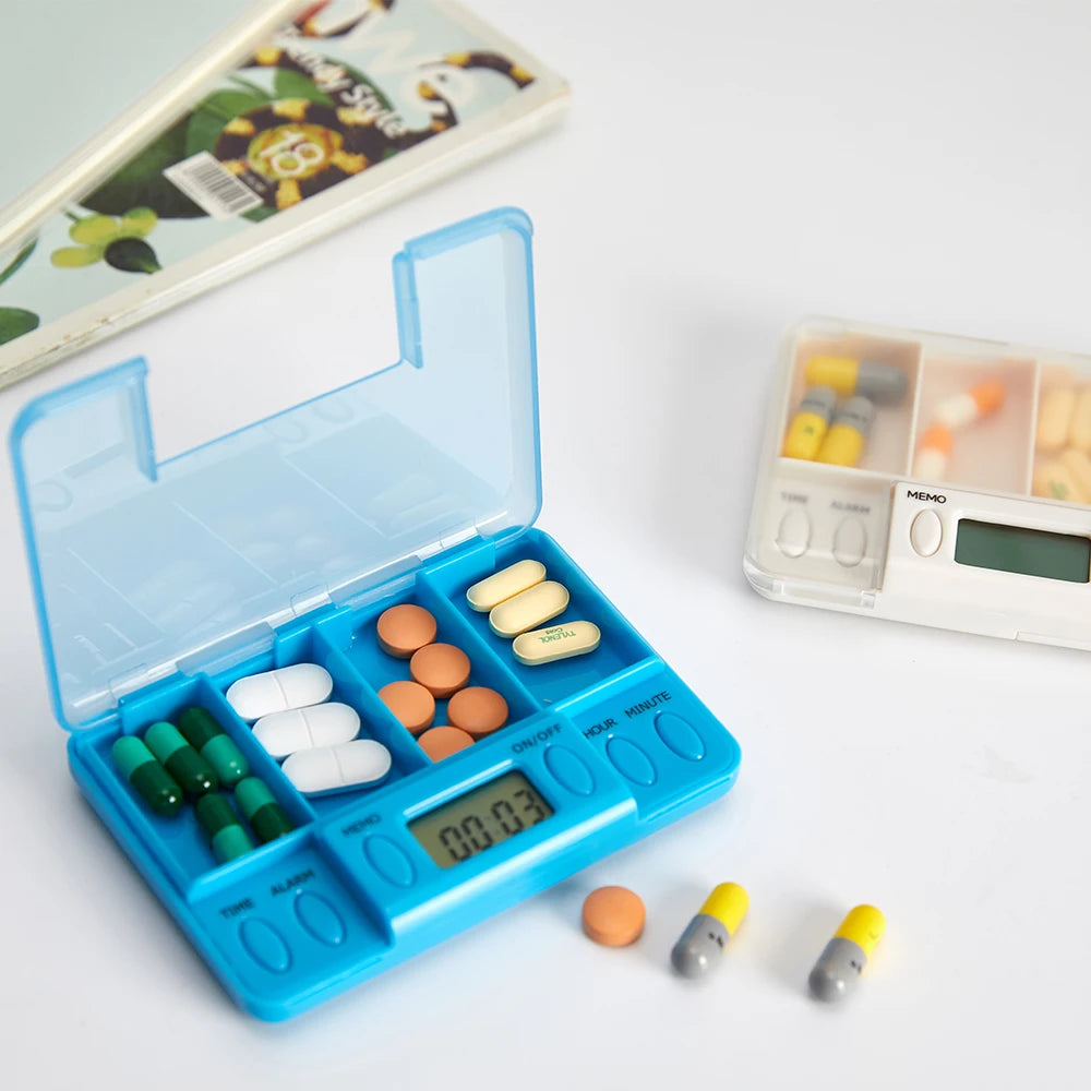 Pilulier avec Alarme Sonore à 4 Compartiments