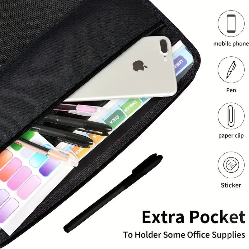 Classeur Accordéon Extensible 13 Poches avec Fermeture Éclair – Organiseur de Documents