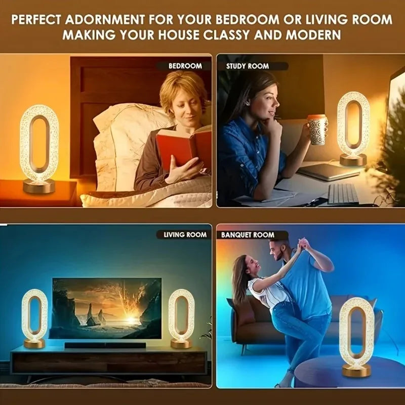 Lampe en Cristal 3D - 3 Couleurs de Lumière & Différentes Luminosités