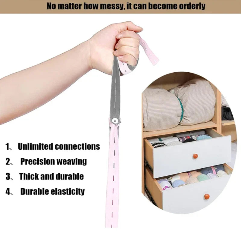 Lot de 50 Sangles Élastiques Réglables Organisatrices de Vêtements