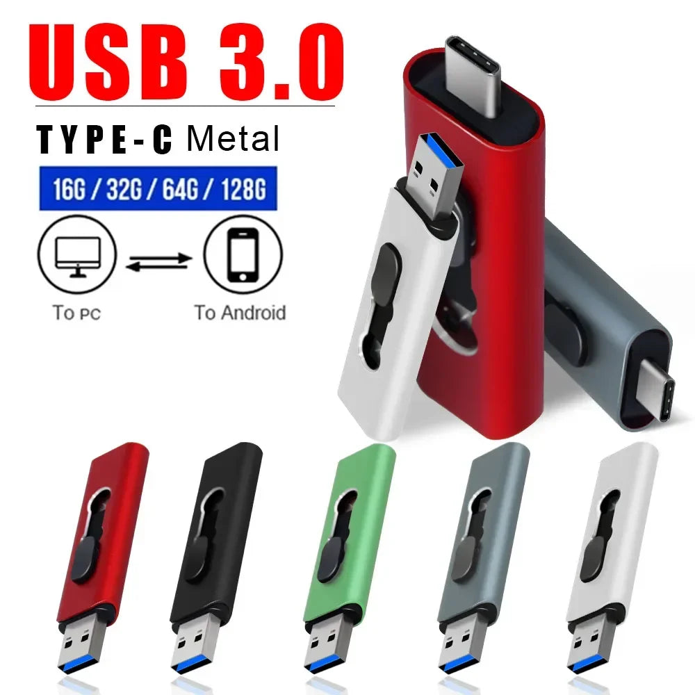 Clé USB 2 en 1 USB & Type-C Pen Drive - Jusqu'à 128GB