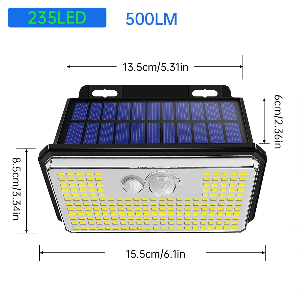 Lot de 2 Appliques Solaires Puissantes 235 LED