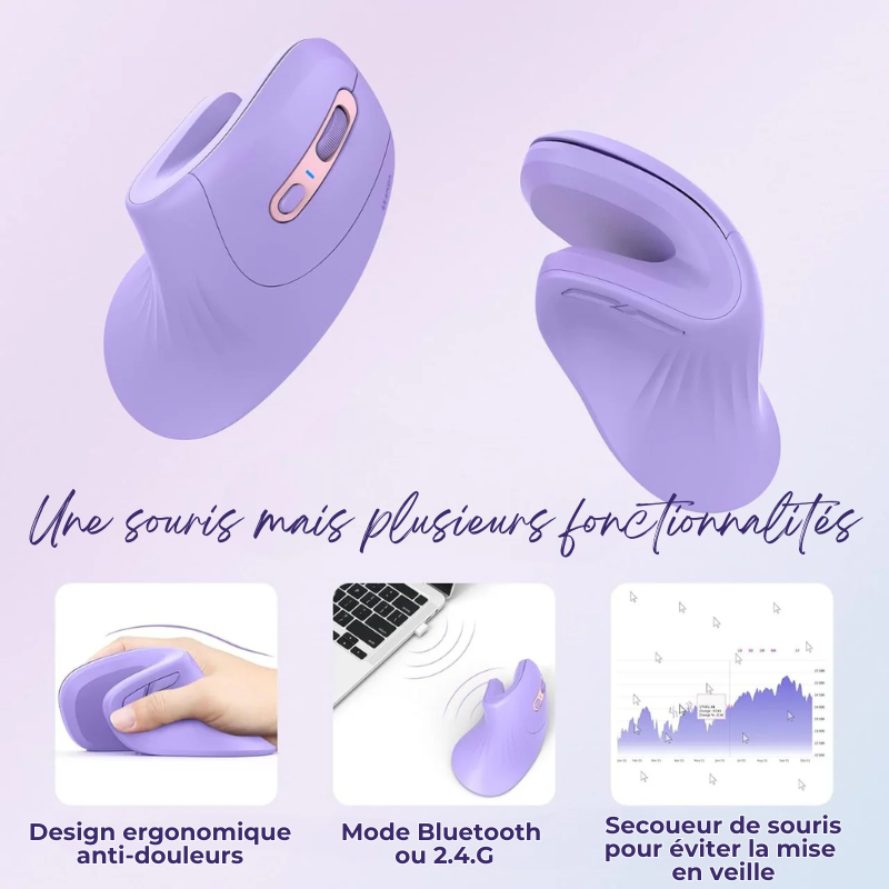 Ratón inalámbrico ergonómico para aliviar el dolor