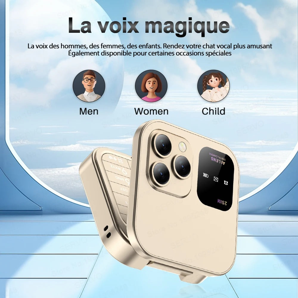 Mini Téléphone Portable Pliable Servo i16 Pro - Dual Sim & Raccourcis Appels