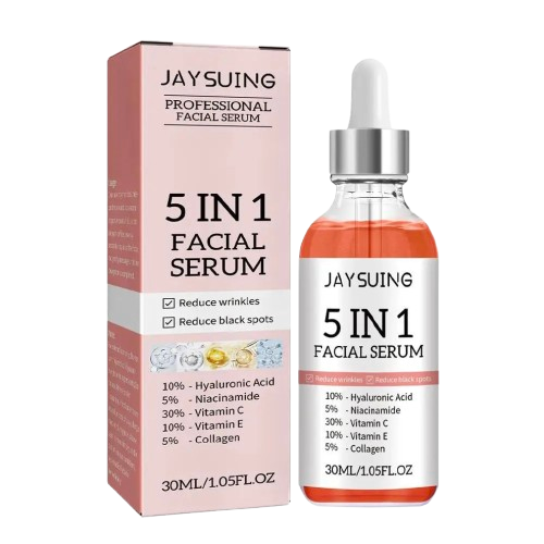 Sérum Visage 5 en 1 : Hyaluronique, Nicotinamide, Vitamine C et E & Collagène