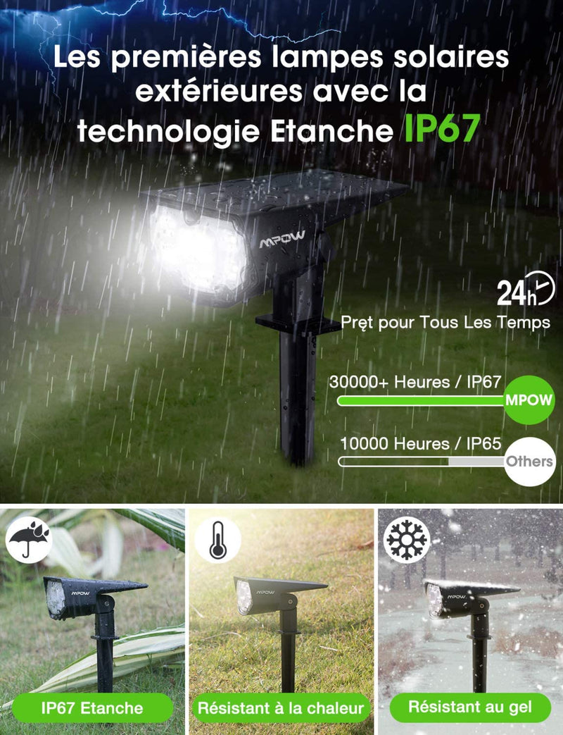 NOUVEAU - Lot de 2 Projecteurs LED Solaires