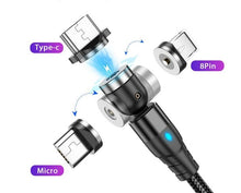 Charger l&#39;image dans la galerie, NOUVEAU - Câble Magnétique USB Rotatif (type C, micro, iPhone)