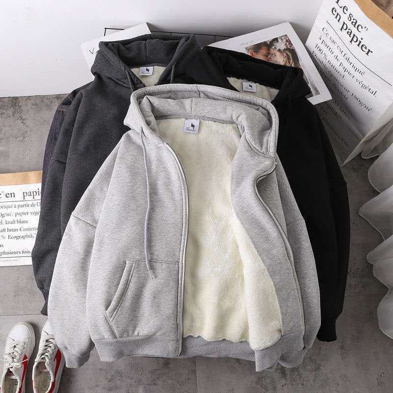 Sweat zip fourré