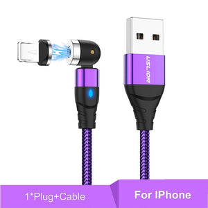 NOUVEAU - Câble Magnétique USB Rotatif (type C, micro, iPhone)