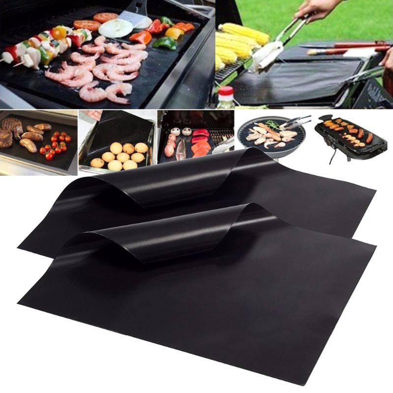 Tapis de Cuisson, 5 Pièces 33 40cm Papier Barbecue ​Anti-Adhérent  Réutilisable Nettoyable, Grille BBQ