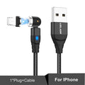 NOUVEAU - Câble Magnétique USB Rotatif (type C, micro, iPhone)