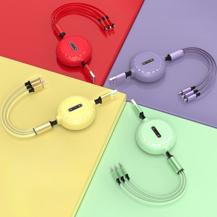 Câble 3en1 retractable