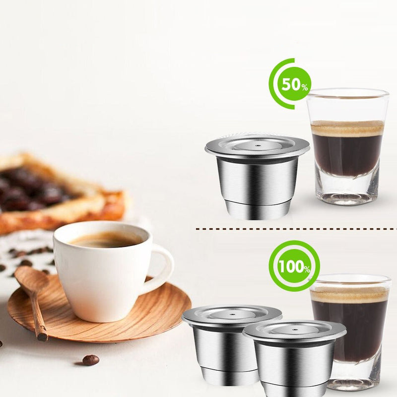 TOP VENTE I 2 Capsules de café réutilisables en acier inoxydable