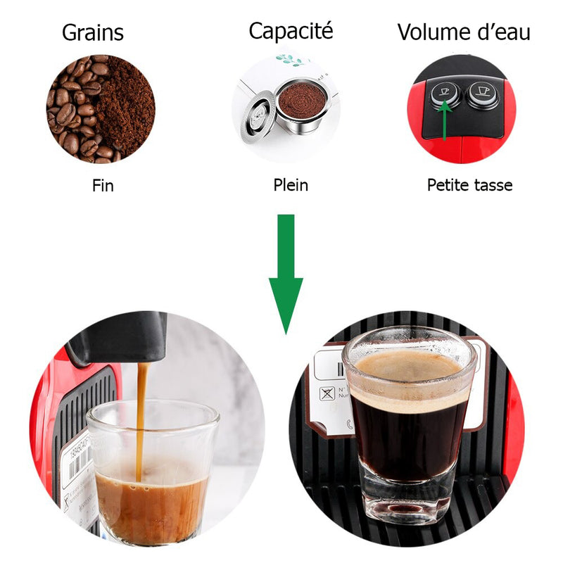 TOP VENTE I 2 Capsules de café réutilisables en acier inoxydable